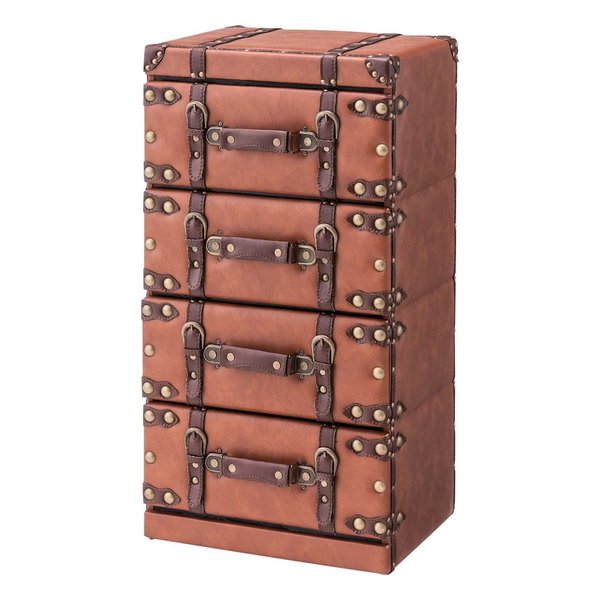 チェスト4D 4段 ブラウン W41×D31×H75.5 IW-274