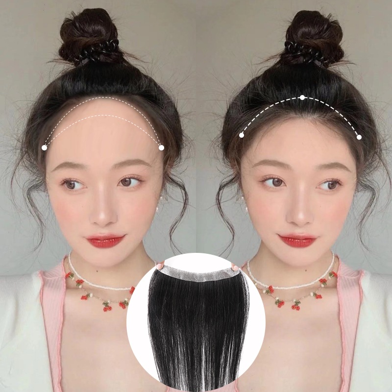 かつら女性前髪額交換生え際かつらパッチ女性高額地毛ハンメイジュアン同スタイル
