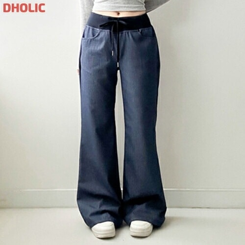 フラップポケットドローストリングデニムパンツ・1938370