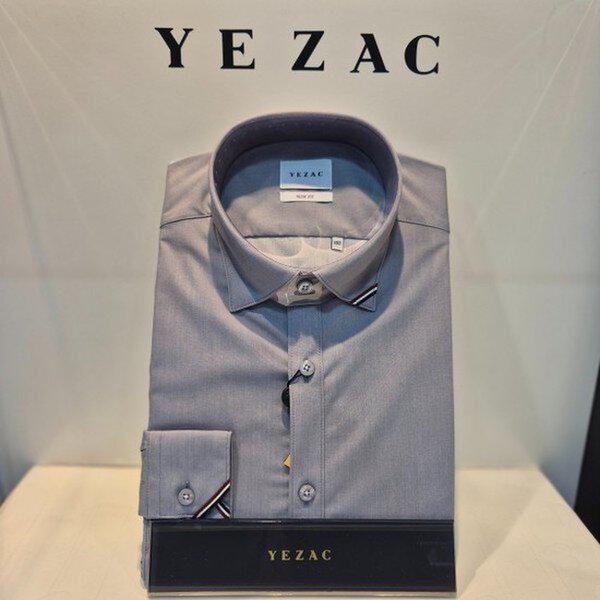 刺繍ポイントスパン スリムフィット長袖ワイシャツ(YJ4FUS523GY)_DG