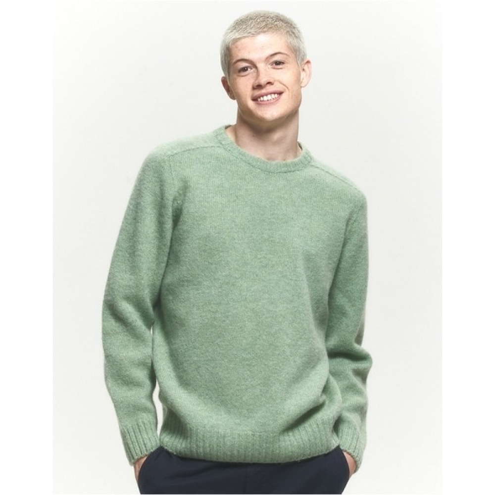 (ヘッジズ) 24FW ライトグリーンシャギードッグクルーネックニット HZSW4D407E1