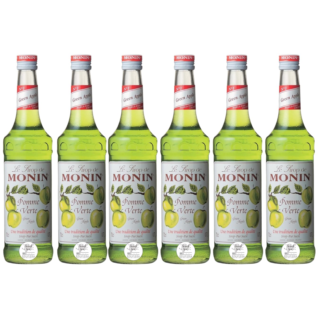 【DELICIOSA】モナン MONIN シロップ 700ml フルーツ Fruit Syrup (6本 グリーンアップル Green Apple R1-04)