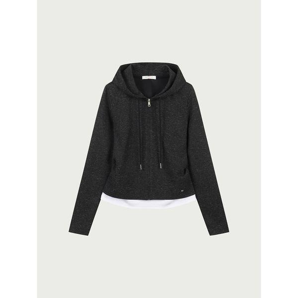 女性用ホエールレイヤードフード付きジップアップ 100 10560 131 217 12 _P416108560