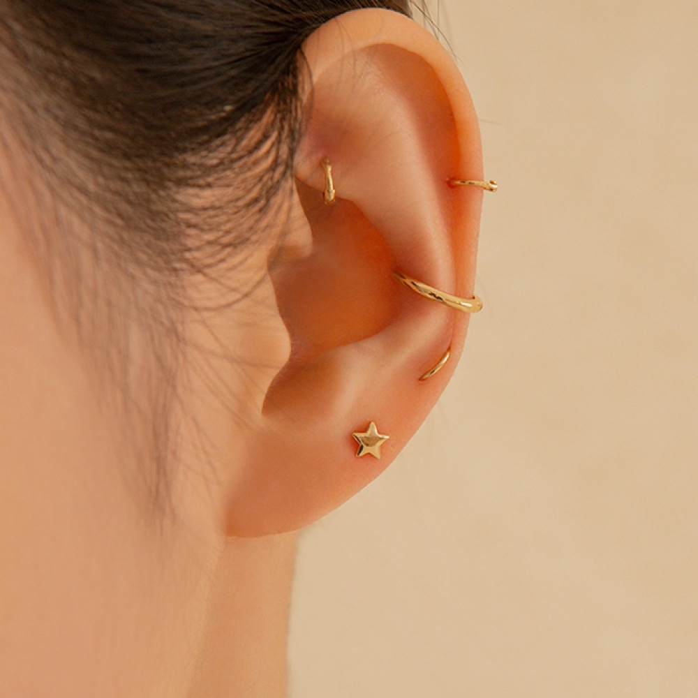 LUNNE 14k ボリュームスターピアス 14K ゴールド A06