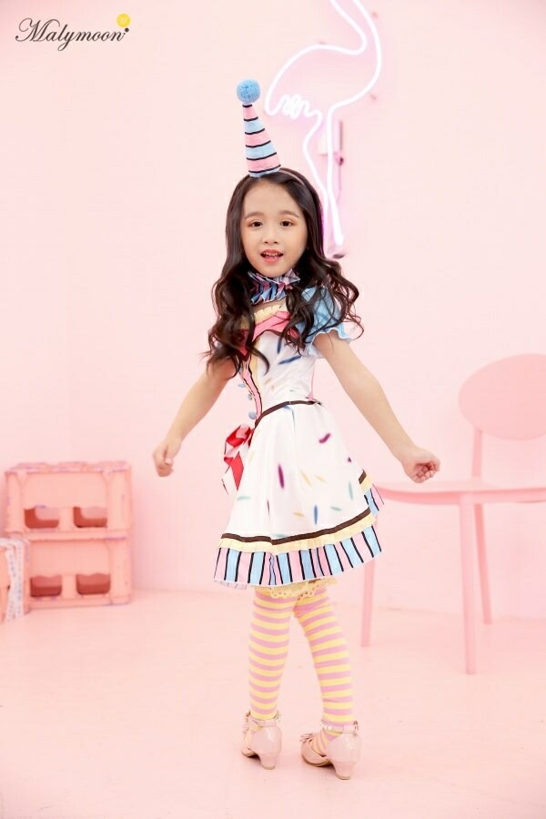 Popなピエロコスチューム 120cm 【ピエロ コスプレ キッズ ハロウィン コスプレ 子供用 】【_408962】