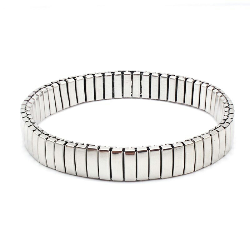 エキスパンダー ステンレス バングル アームレット 腕輪 手首 アクセサリー フリーサイズ サージカルステンレス316L 銀色 伸縮 時計バンド風 プレゼント 男性 女性 stv00-00035xx