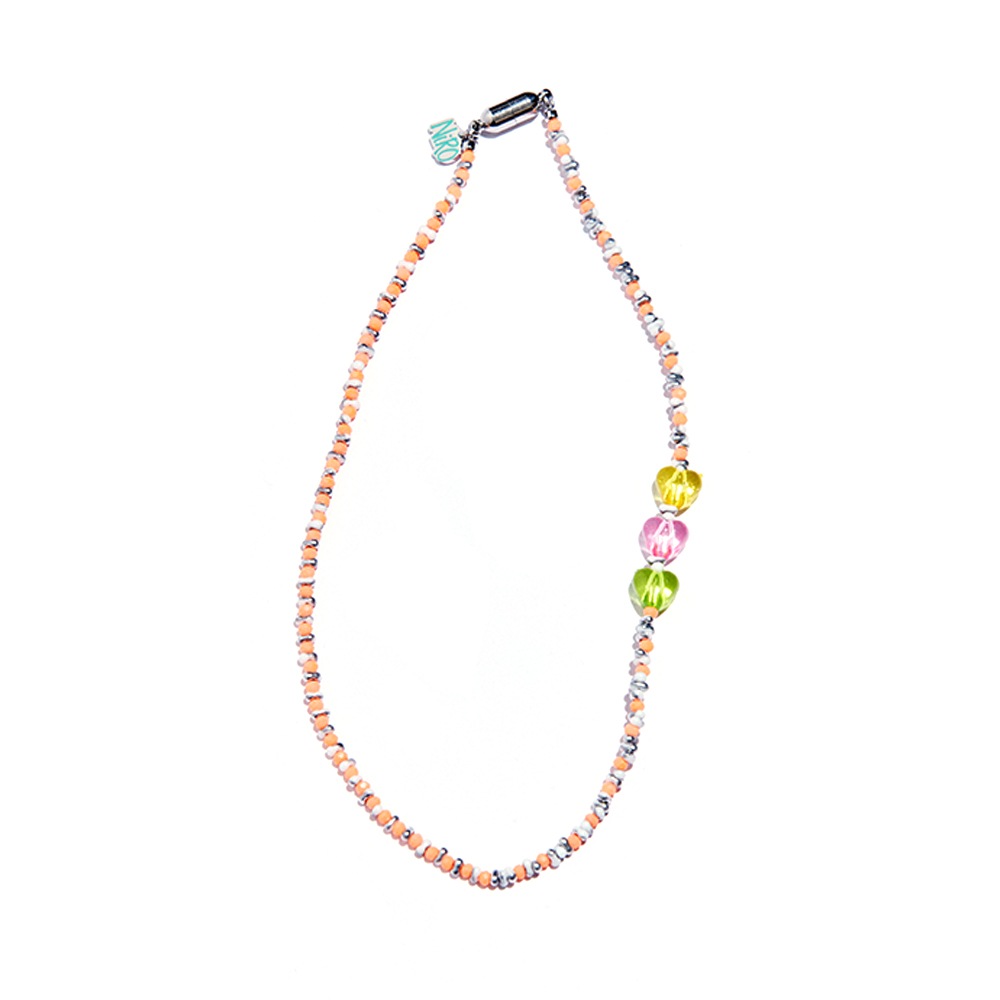 GPY HEART ORANGE BEADS NECKLACE #91