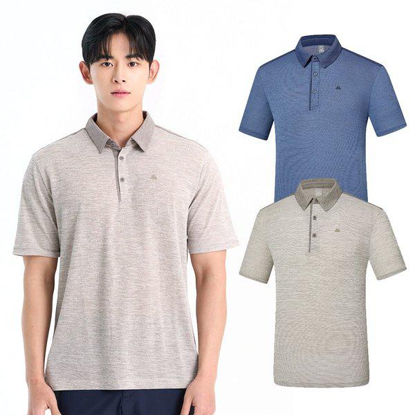 男性ハイクール지지미生地登山半袖カラーTシャツKSC486TT6M