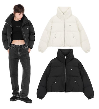 ● ●WOMEN'S VOLUME NECK CROPPED DOWN PUFFER 人気 ○CALVIN KLEIN○WOMEN'S VOLUME NECK CROPPED DOWN PUFFER 人気