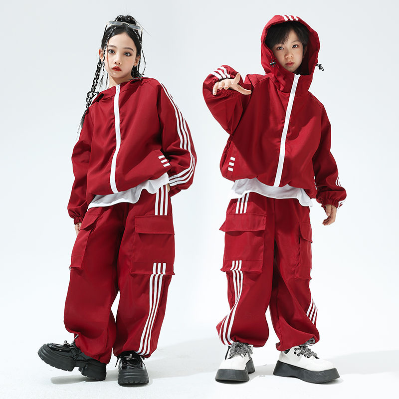子供の出演服ヒップホップの街のダンスはクールなファッション服の男の子の揚げ物のショーのスーツの小学生の運動会のクラスの服を走ります