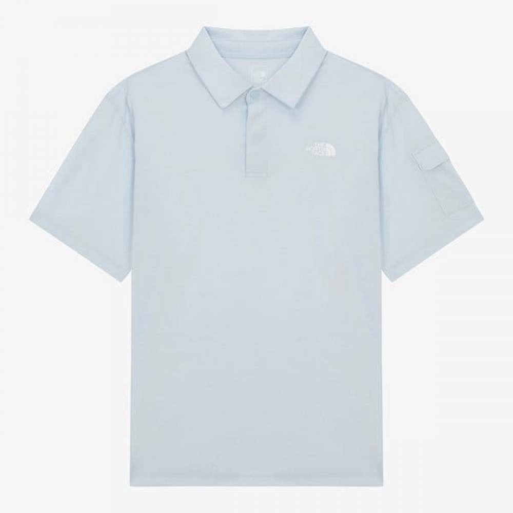 ノースフェイス オールデイ 半袖ポロ LIGHT BLUE NT7PR09A