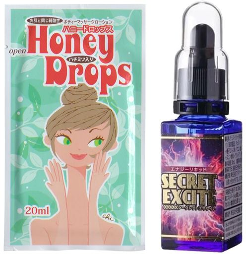 【HONEY DROPS 20ml セット】夜を滾らせるエキサイティングなエネルギー液体の秘密 Energy Liquid Secret Excite 30ml ほんの適量垂らすだけで家でも外