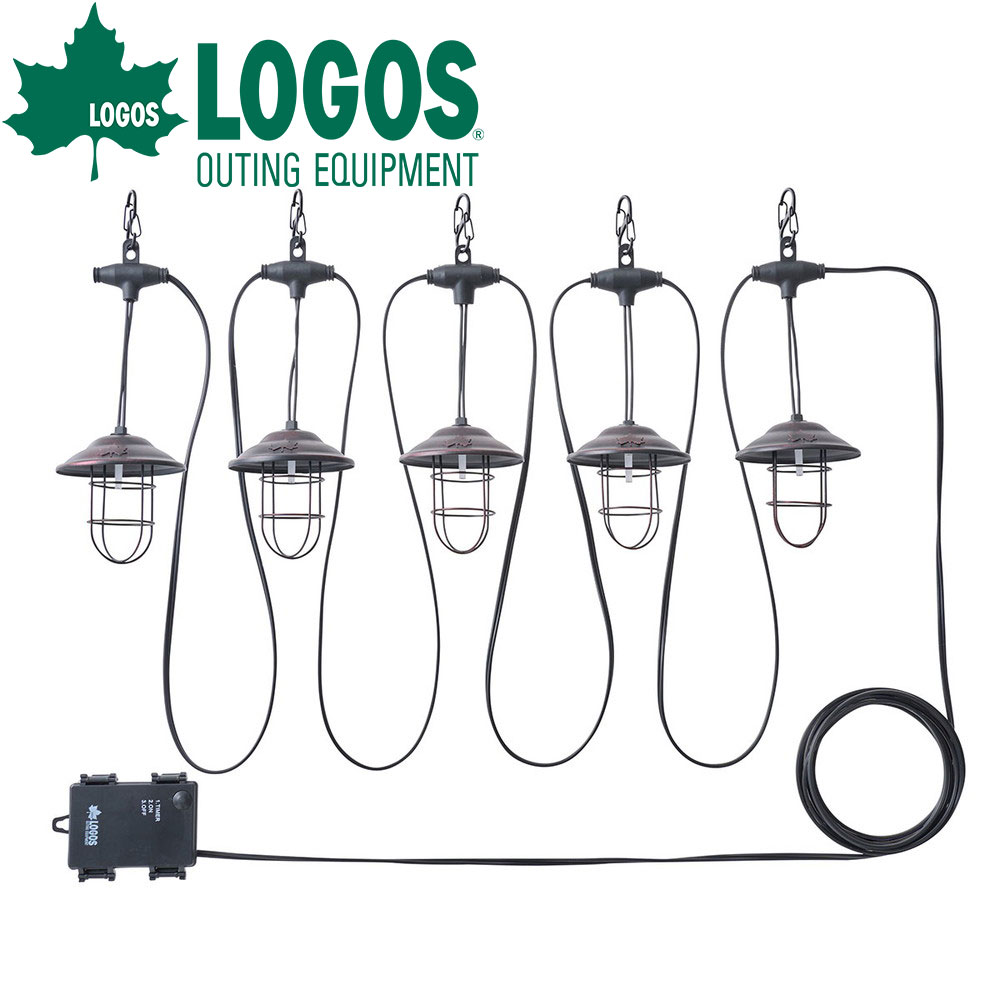 ロゴス LOGOS どんぐりコロコロランプ 5連タイプ レトロ ランプ 電池式 ランタン おしゃれ 照明 明かり 暖色 ライト 電灯 インテリア テント BBQ キャンプ アウトドア 災害 緊急 キャ