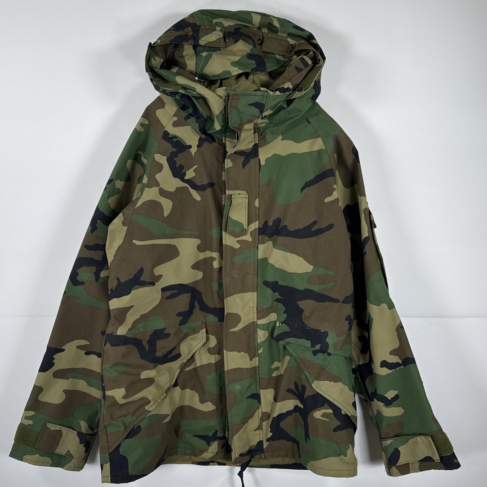 古着 90s/90年代 ヴィンテージ ミリタリージャケット ECWCS GORE-TEX ウッドランドカモ ゴアテックスパーカー 実物 medium regular ブラウン メンズ