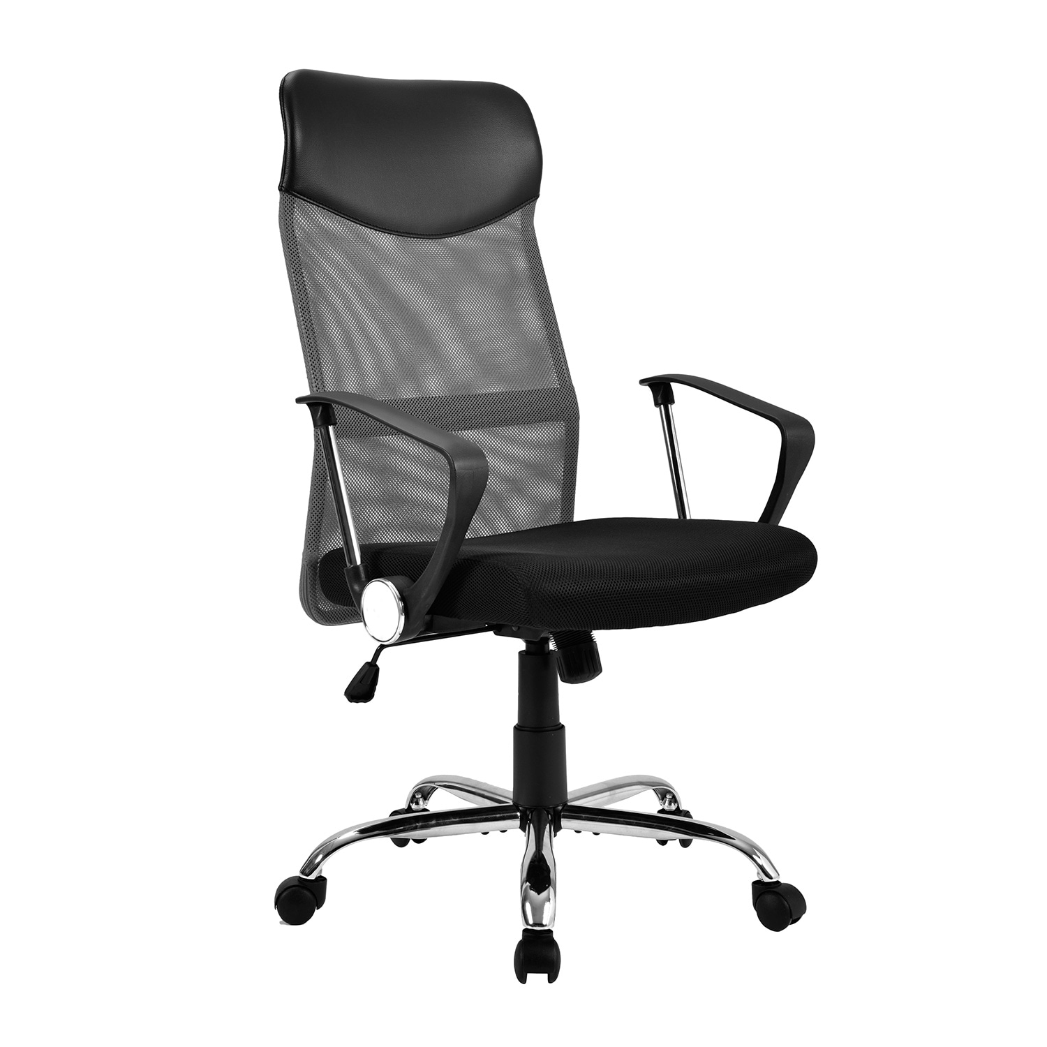 【グレー】オフィスチェア メッシュ+PU ハイバック　大人気