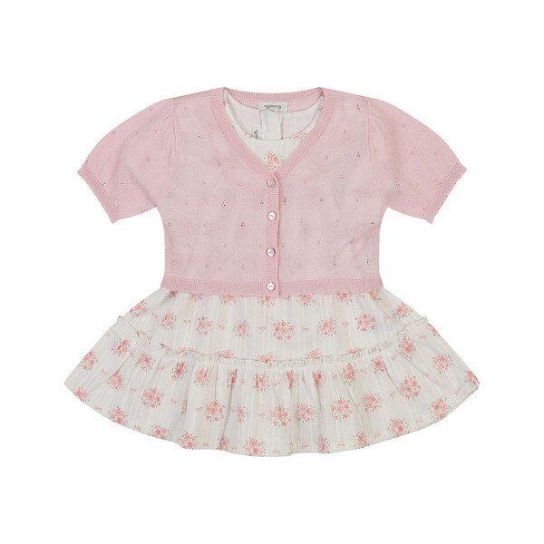 [더센트럴] 夏のローラン半袖フラワーワンピース(カーディガン)(PINK)_01T32405858