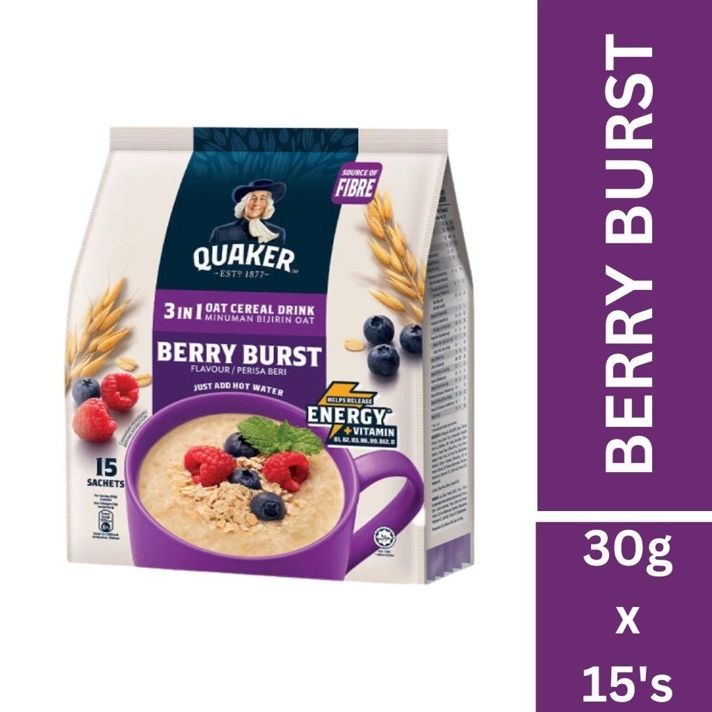 ( 2パック) クエーカーオート麦シリアルドリンク（ベリーバースト）15 個 × 30g