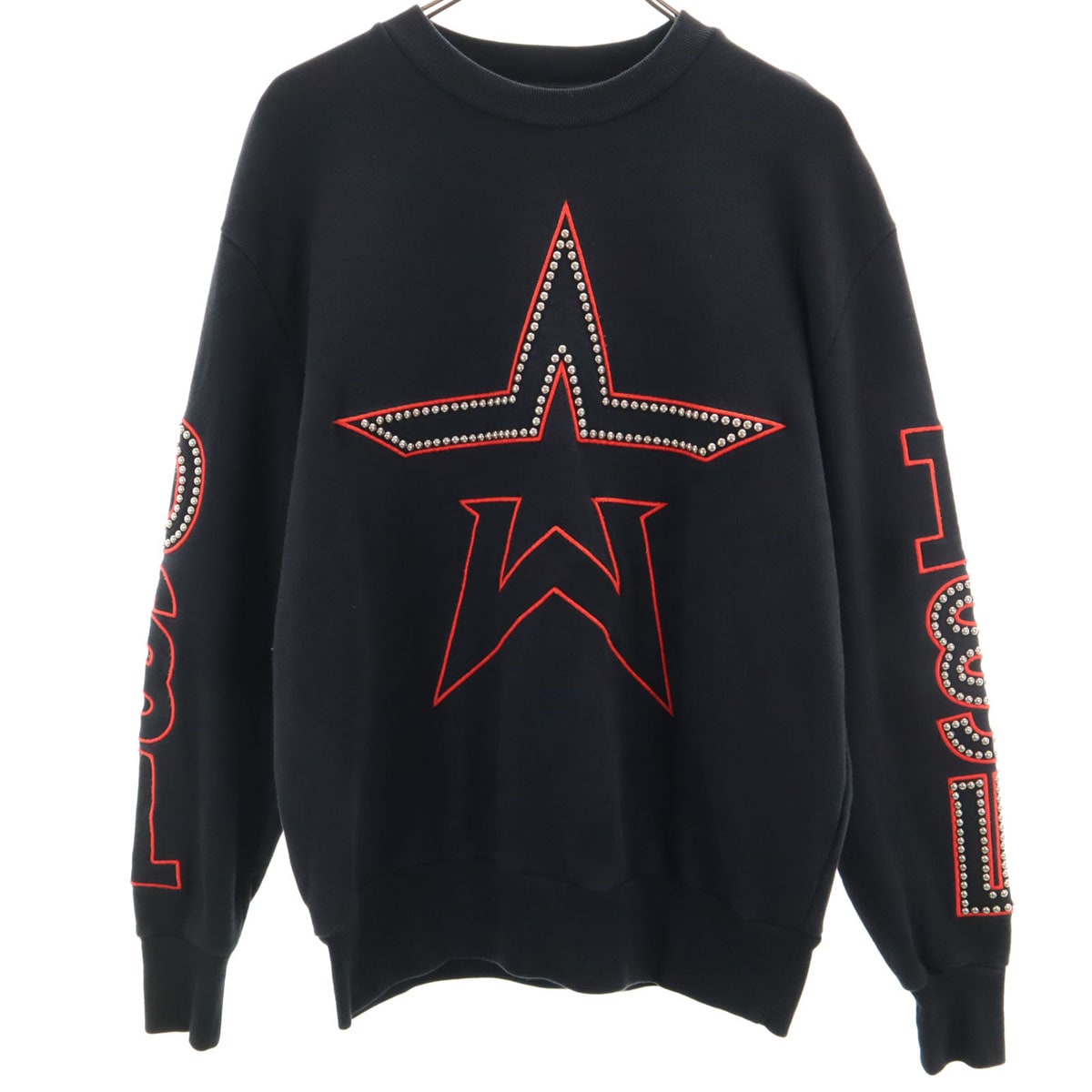 ブルガリア製 スター 長袖 スウェット トレーナー S ブラック S-BAY-STUDS スタッズ メンズ 古着 6,433円