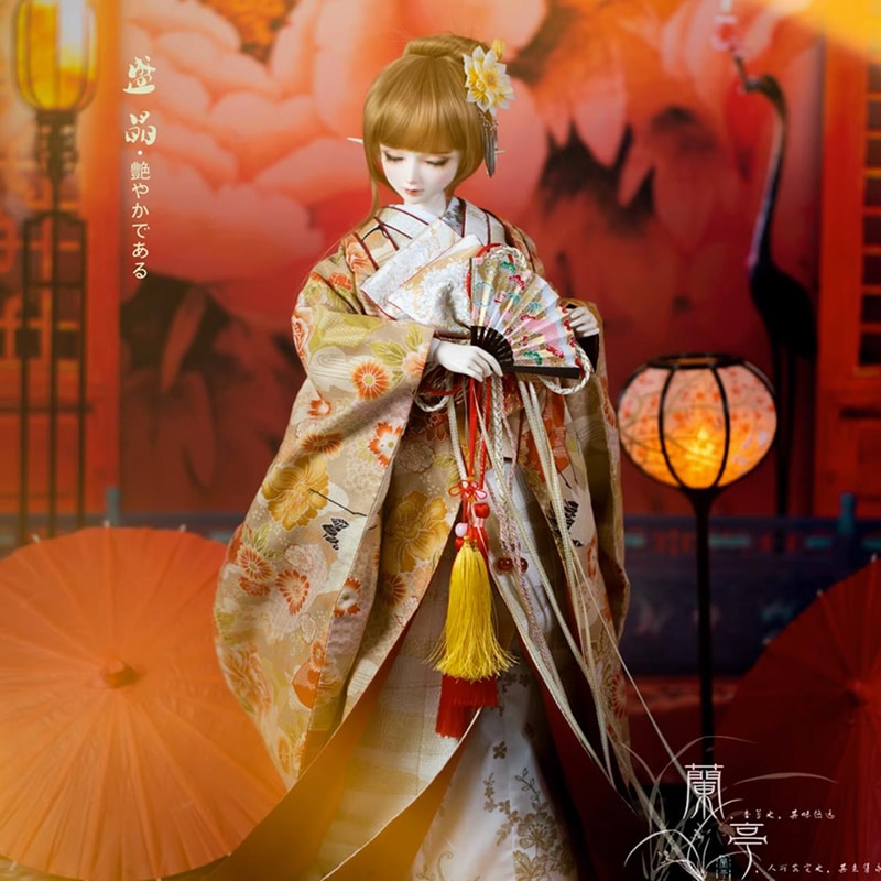 BJD 1/6 1/4 1/3 ドール服 着物セット 和風振袖 花魁 花嫁 『盛晶』 YOSD/MSD/SD/SD17/70cmサイズ球体関節人形用衣装セット