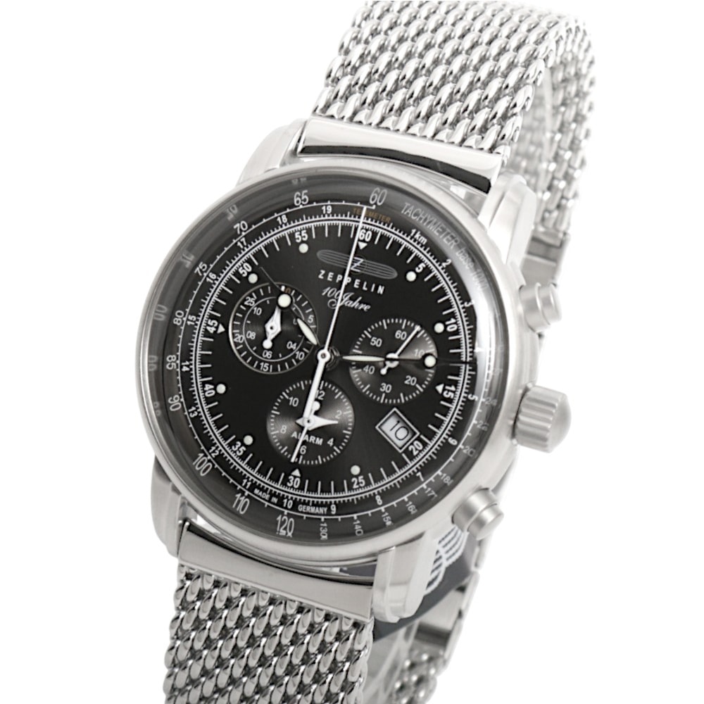 100周年 クオーツ メンズ クロノ 腕時計 7680M-2 ブラック