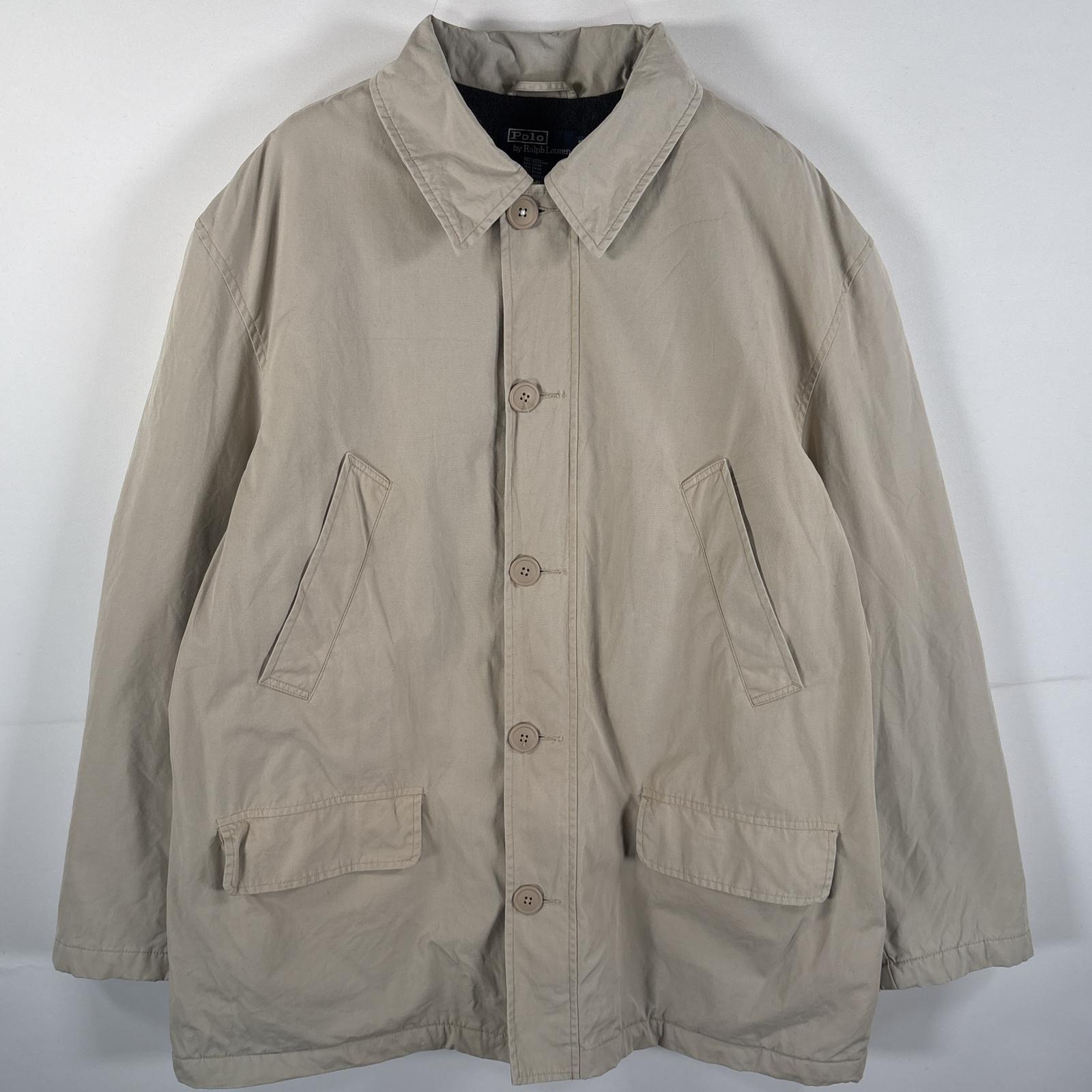 古着 90s/90年代 ポロバイラルフローレン Polo by Ralph Lauren ハンティングカバーオール 大きいサイズ フルジップ XL ベージュ メンズ