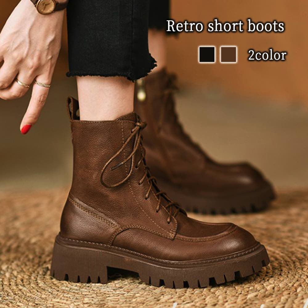 ブーツ レディース レトロショートブーツ 撥水 4E スニーカー 夏 フロント 軽い 軽量 滑らない 雨 ヒール 本革 防寒 レザー ウォーキング ロング 春 ミドル丈 きれいめ ショート 秋 歩きや