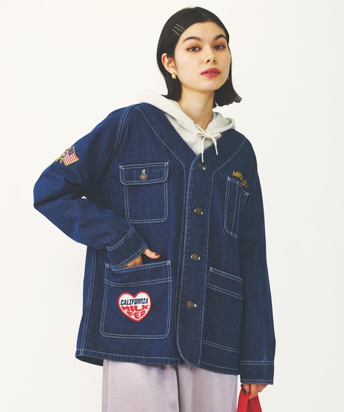 ジャケット カバーオール MANY PATCHED COLLARLESS JACKET レディース