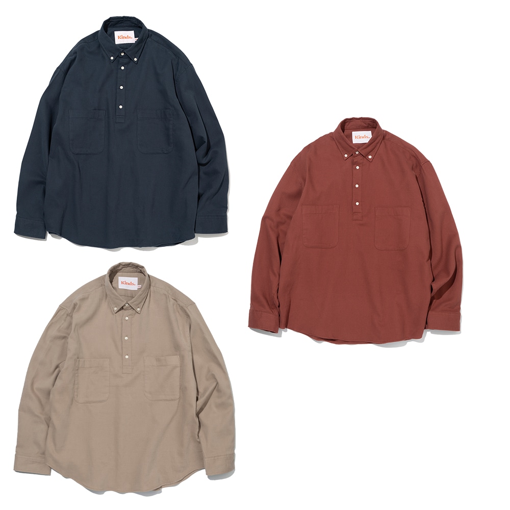 PEACH TWILL PULLOVER BUTTON-DOWN SHIRT