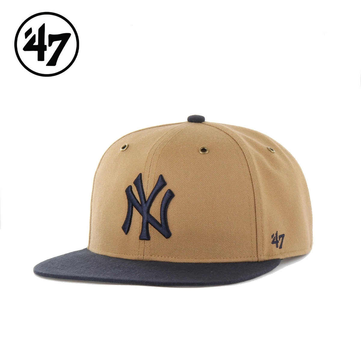 キャップ 帽子 ニューヨーク・ヤンキース キャプテン キャメル×ネイビー New York Yankees WORK SHOP CAPTAIN CAP Camel x Navy 調節可能 チームロゴ