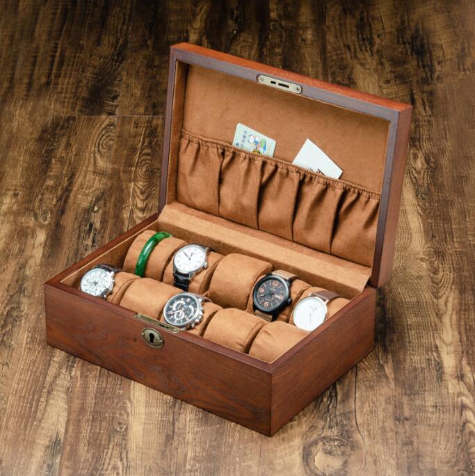 【今季トレンド】時計ケース 木製 腕時計ケース おしゃれ 時計収納ケース 収納10本入り メガネ収納　高級 ウォッチボックス コンパクト コレクション ビジネス 父の日 腕時計ボックス プレゼント 腕
