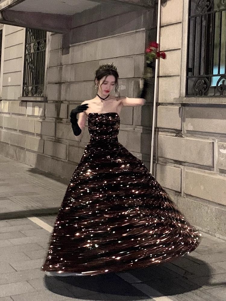 優しい風 黒い星空のドレス エレガントなガウンワンピース パーティードレス パーティドレス ドレス ロングドレ パーティードレス 結婚式 二次会 ワンピース