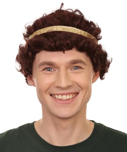 Wigs2you ウィッグ H-5631 ハロウィンとパーティープレミアム大人メンズカーリーブラウンサギウィッグゴールドバンドソフト合成繊維髪