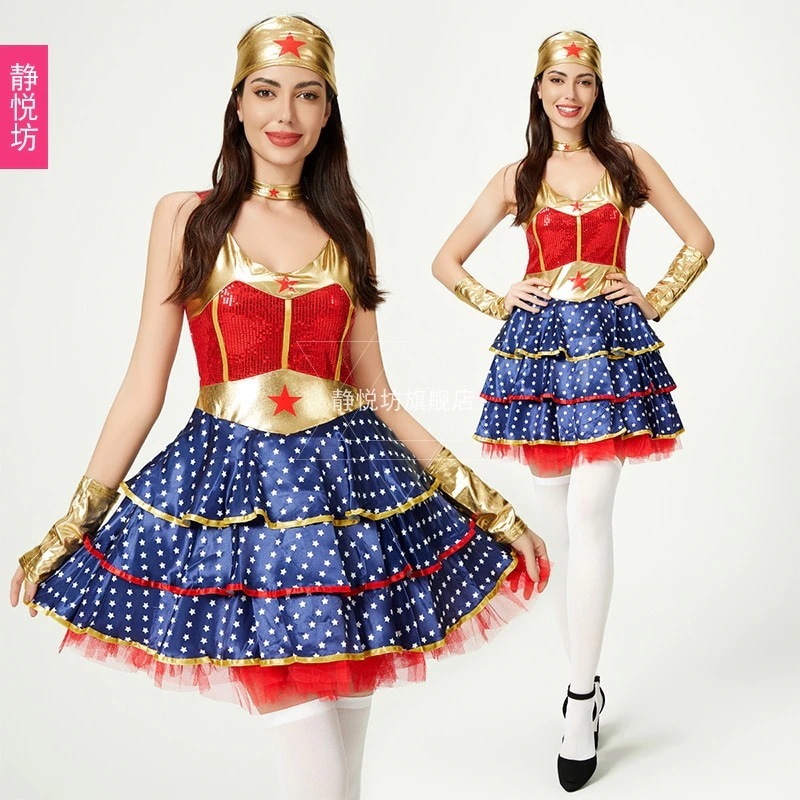 欧米 ワンダーウーマン スーパーガール コスプレ衣装 アベンジャーズ パーティーコスチューム 女性 5,365円