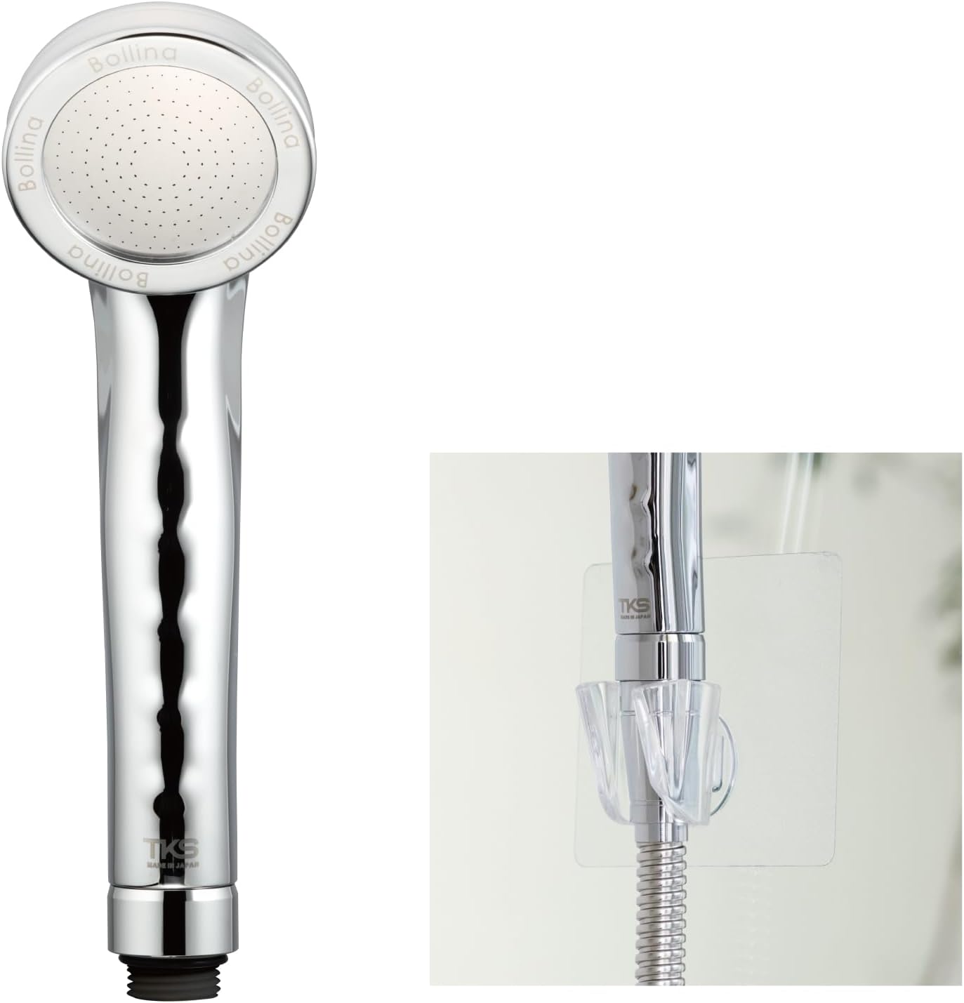 【シャワーホルダーセット】 TKS Bollina ボリーナワイドプラス シルバー シャワーヘッド ウルトラファインバブル マイクロナノバブル＆Tropical ketchups