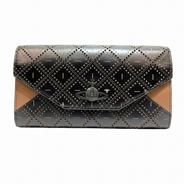 ヴィヴィアンウエストウッド パンチングレザー 長財布 2つ折り財布 レディース 【中古】 10,804円