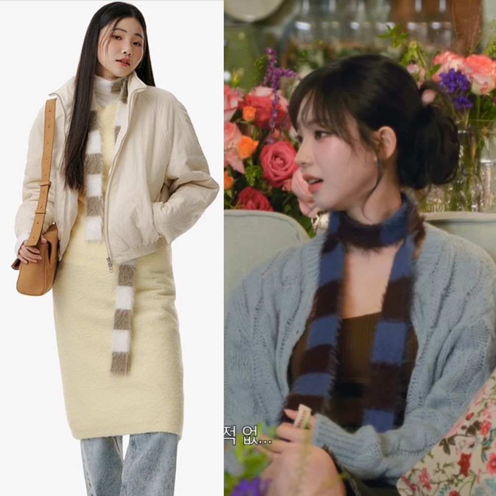 [エスパ カリナ 着用] 韓国限定/公式商品 MIXED STRIPE KNIT マフラー/韓国アイドル着用/ロングマフラー/ 韓国 マフラー/ マフラー 男女兼用/ ブランドマフラー/韓国 マフラー