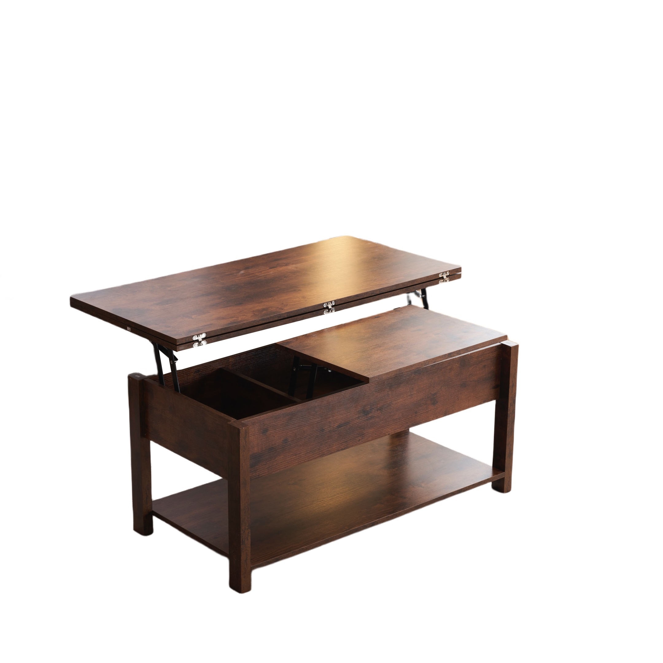 [国内即発送]ローテーブル 収納付き センターテーブル 天板昇降式 天板2倍展開可能 大容量 簡単開閉 昇降式 収納テーブル おしゃ103