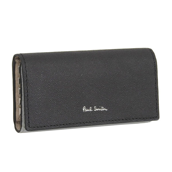 ポールスミス キーケース 4連 メンズ レディース アウトレット レザー ブラック×グリーンマルチ PAUL SMITH