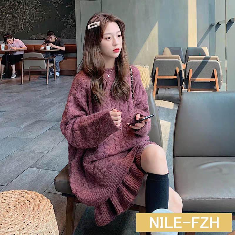 セットアップ レディース 秋冬 韓国風 きれいめ 上下セット 長袖 釘玉 トップス 2点セット スカート ニットセット カジュアルセット 通勤 オシャレ 2色