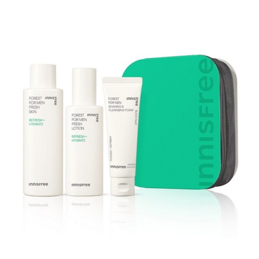 フォレスト フォーメン フレッシュ スキンケア 化粧品 2点セット (メンズ化粧品/水分管理/脂性肌/ 油水分バランス) (トナー180ml,ローション140ml, シェービング&ク