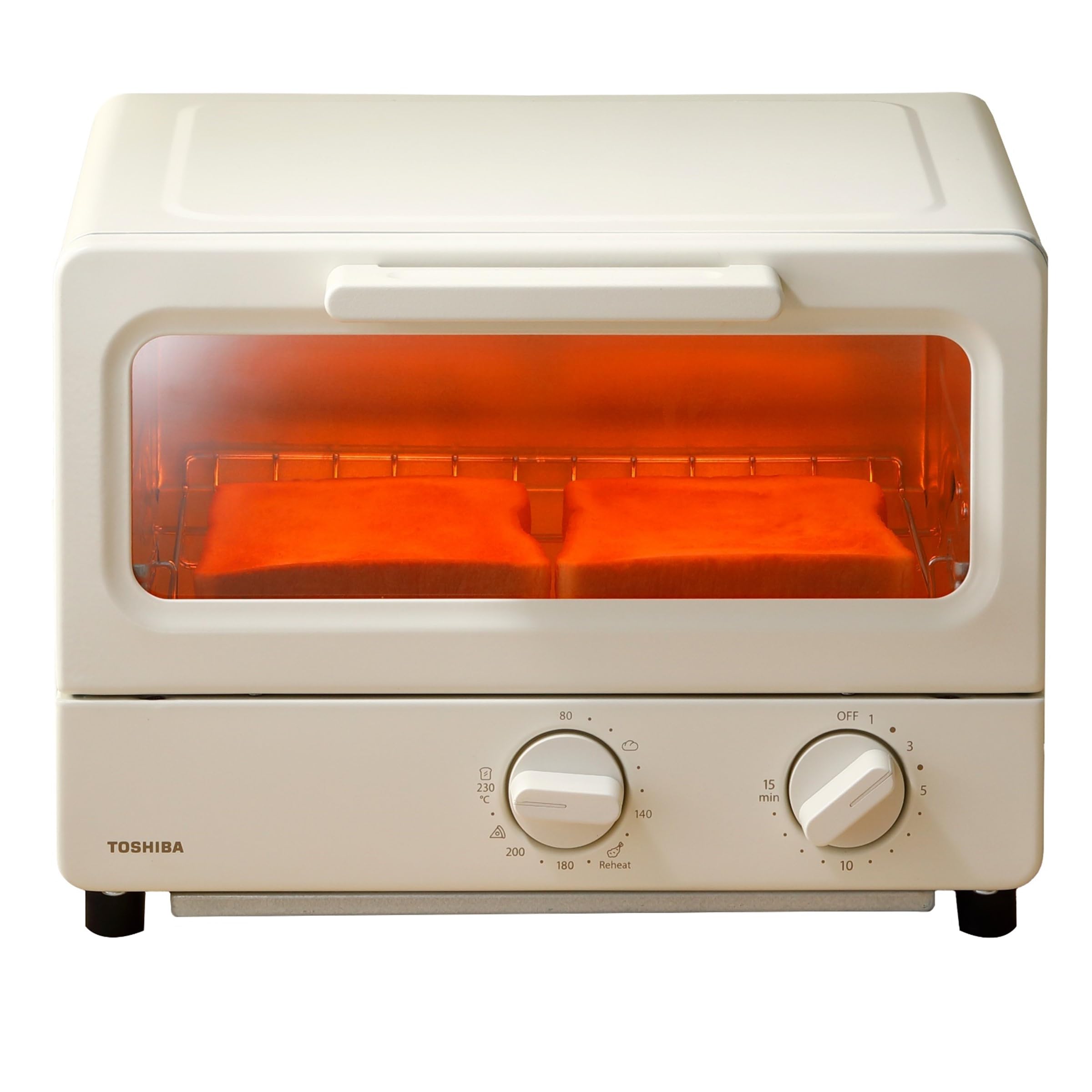 東芝 トースター オーブントースター 2枚焼き 温度調節機能付き 受皿付き タイマー15分 シフォンベージュ HTR-PZ3(C)