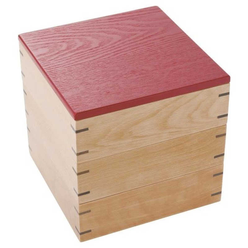 阿瀬真三商店　弥生三段重(赤)　B0408