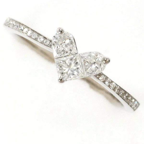 K18 18金 WG リング 指輪 7号 ダイヤ 0.33 0.05 ジュエリー 中古