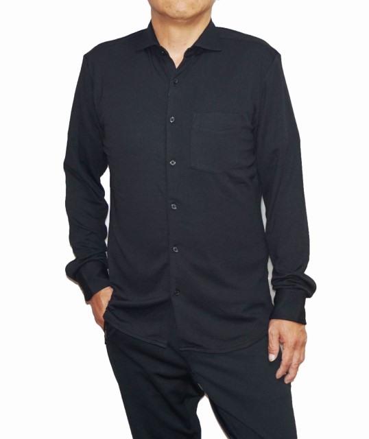 セレクション 長袖シャツ 黒 3466-8001 メンズ ソフトシャツ 春物 秋物
