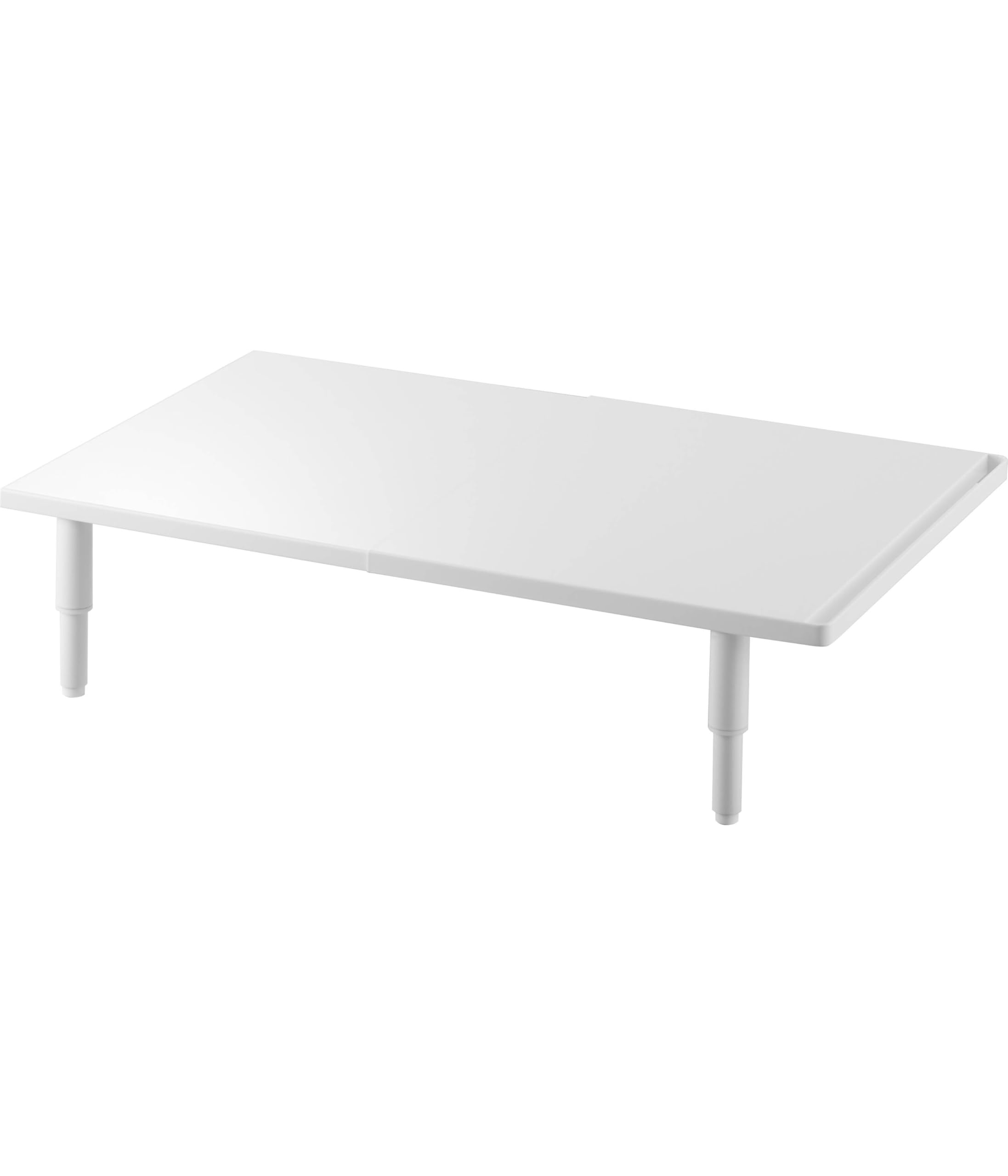 山崎実業(Yamazaki) カウンターに載せられる 伸縮 食洗機ラック ロータイプ ホワイト W41.2～62×D36.1×H9.8～13.8cm タワー tower 置き台 高さ調整 シンク上 段