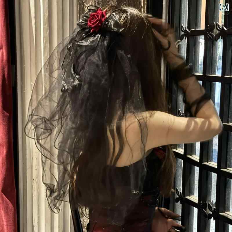 ヘアアクセサリー アクセサリー 髪飾り 小物 ベール ネックレス チョーカー 手袋 イベント ハロウィーン ゴシック ホラー かわいい ユニーク