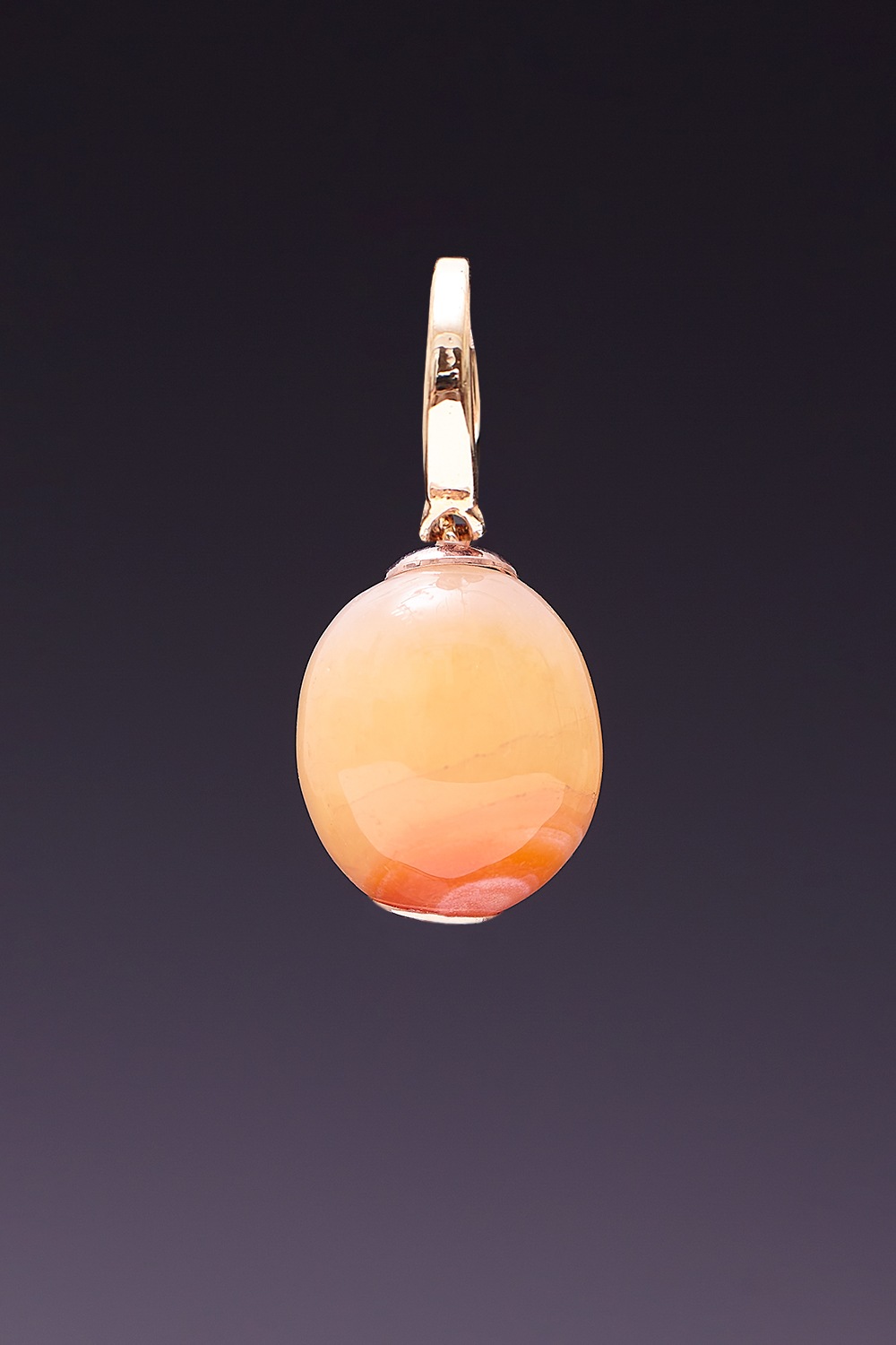 [HAZINA] 14mm Irregular Orange Agate Pendant