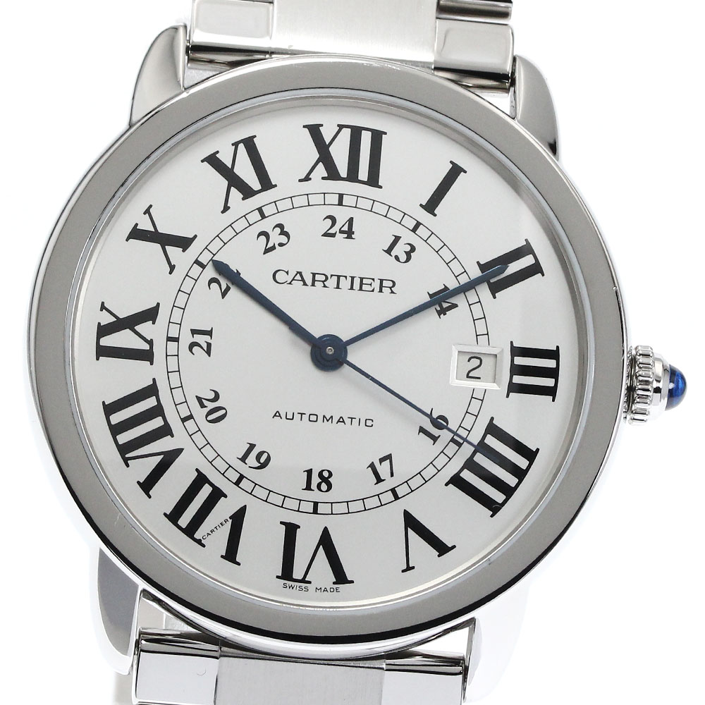 カルティエ CARTIER W6701011 ロンドソロ ドゥ カルティエXL デイト 自動巻き メンズ 美品 _869297【中古】 174,800円