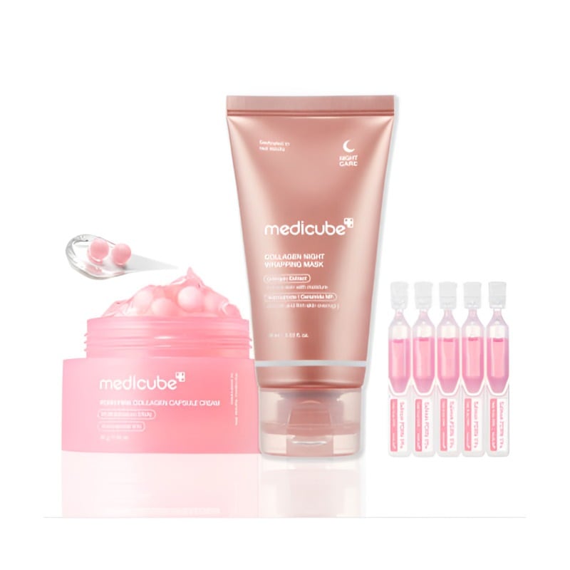 PDRN ピンクコラーゲン カプセルクリーム 55g+コラーゲンラッピングマスク 75ml保湿 しっとり肌 韓国スキンケア