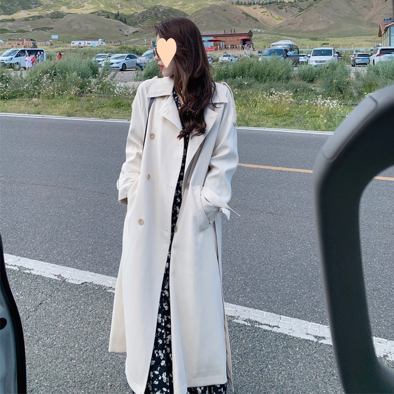 2025 今年の人気の新しい英国ウィンドブレーカー女性の春と秋のミドル丈の小さな白コート ジャケット トレンド 8,619円